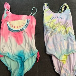Justice Girls' Mint and Pink Swimsuits